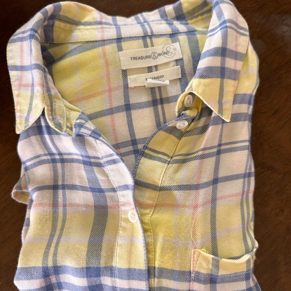 Treasure & Bond Plaid Boyfriend Shirt